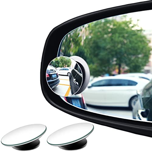 ESreake 2PCS small Blind Spot Mirror,2" Round HD Glass Convex Rear View Mirror,Strong Adhesive Mirror for Car, Van, SUV and Trucks (2"(50mm), Frameless) - Image 1