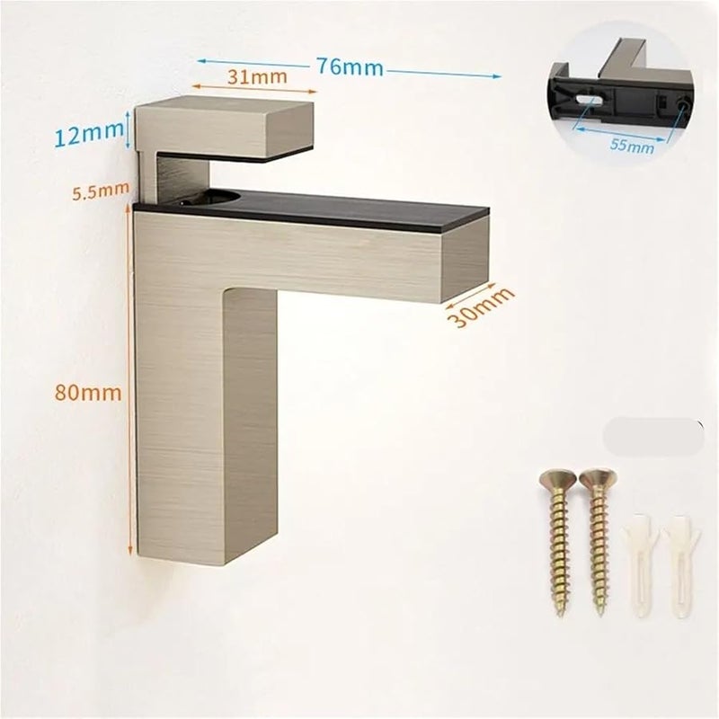 Glass Clamp Bracket 4pcs Frameless Cabinet Door Clip Shelf Holder Style 7 - Image 3