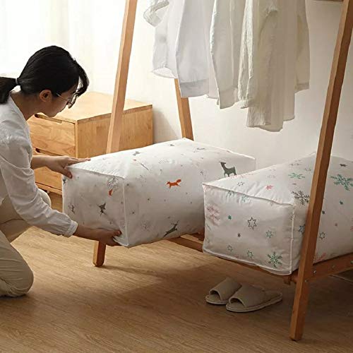 AMEEDARSHAN Foldable Storage Bags for Clothes Quilt Blanket Pillow Luggage Breathable Closet Organizer ColorTransparent with Random Print Poly Ethylene_Vinyl_Acetate PEVA - Image 4