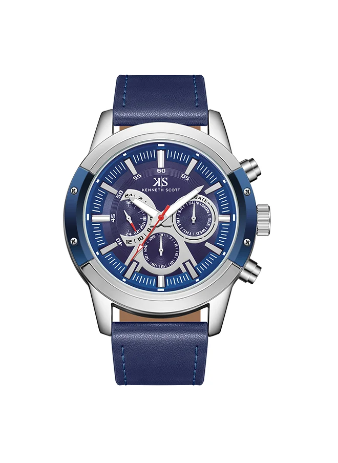 KENNETH SCOTT Men's Blue  Dial Analog Watch - K24121-SLNN