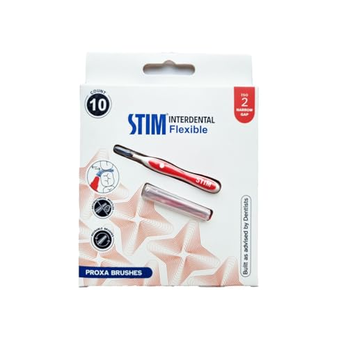 STIM Interdental Flexible Interdental Brush | 10 Brushes | Size: ISO - 2 For Narrow Gaps, Deep Cleaning Between The Teeth - Pack of 1 - Image 1