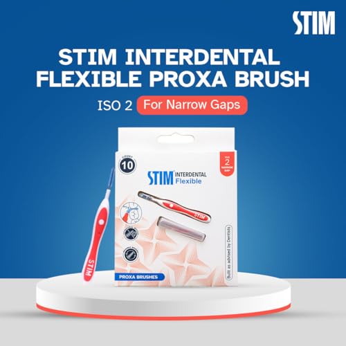 STIM Interdental Flexible Interdental Brush | 10 Brushes | Size: ISO - 2 For Narrow Gaps, Deep Cleaning Between The Teeth - Pack of 1 - Image 2