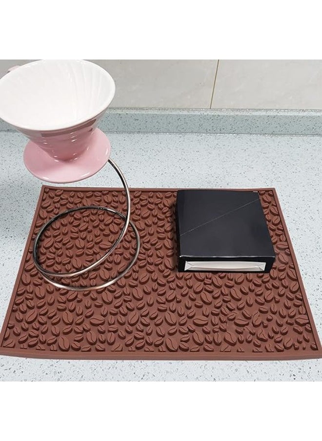 RANK - Dish Drying Silicone, Coffee Rubber For the barista and coffee corner Service Spill Mat Brown 40x30cm - Image 1
