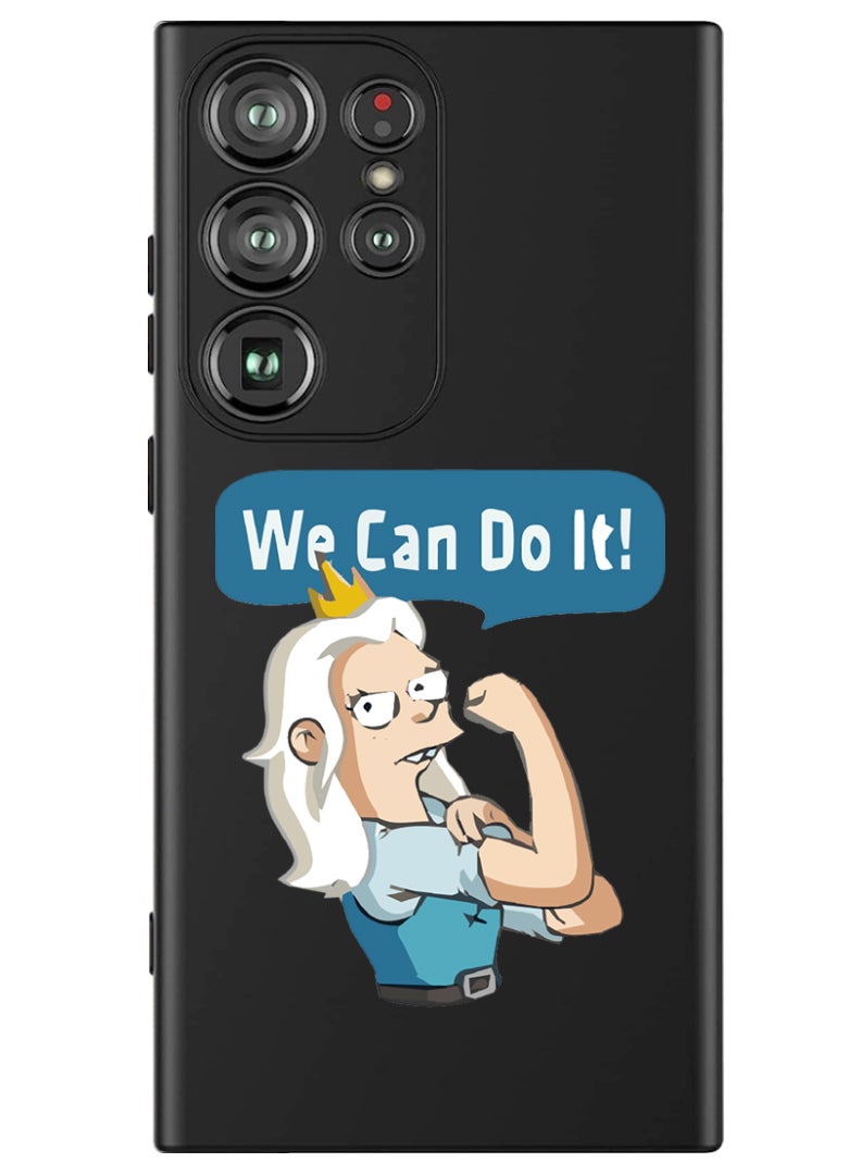 Theodor Protective Slim Fit Case Liquid Silicone Cover with Full Body Protection Anti-Scratch Shockproof Case For Samsung Galaxy S24 Ultra (Black) - We can do it-01 - Image 1