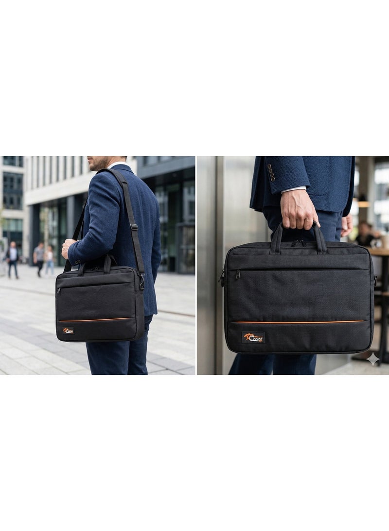 COUGAR-EGY laptop & Briefcase Bag for laptop, shoulder bag for men fits up to 15.6" (010 - BLACK) - Image 5