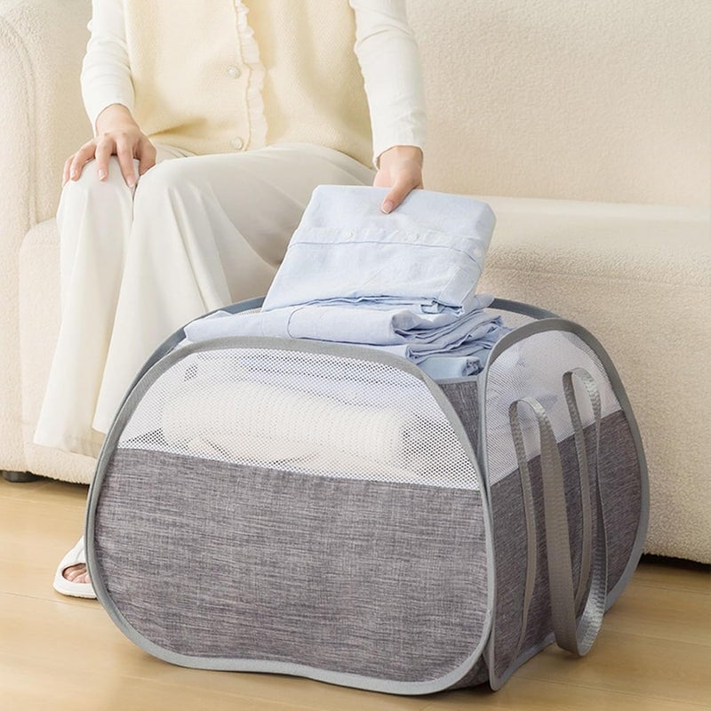 Shock rubber edge 1Pcs Foldable Laundry Hamper, 90L Large Capacity, High Strength Webbing Handle, Thickened Oxford Cloth, Steel Wire Lining, Polyester Mesh (Gray) Long lasting universal build Consistent single item quality Consistent steady quality All-item unified delivery Dispersed regional warehouses Diverse purchase options Salt mist resistant Lightweight Size-sorted warehouse storage Modern versatile shape Intercity storage hub Global flexible assemble picks Elegant appearance Occasional & permanent usable Most item matching trendy design Precision polished solid material On-demand local restock General compatible design Authorized haulage delivery Periodic restock local Certified stocked merchandise Certified local stock Globally spread simple design All user affordable trusted quality - Image 3