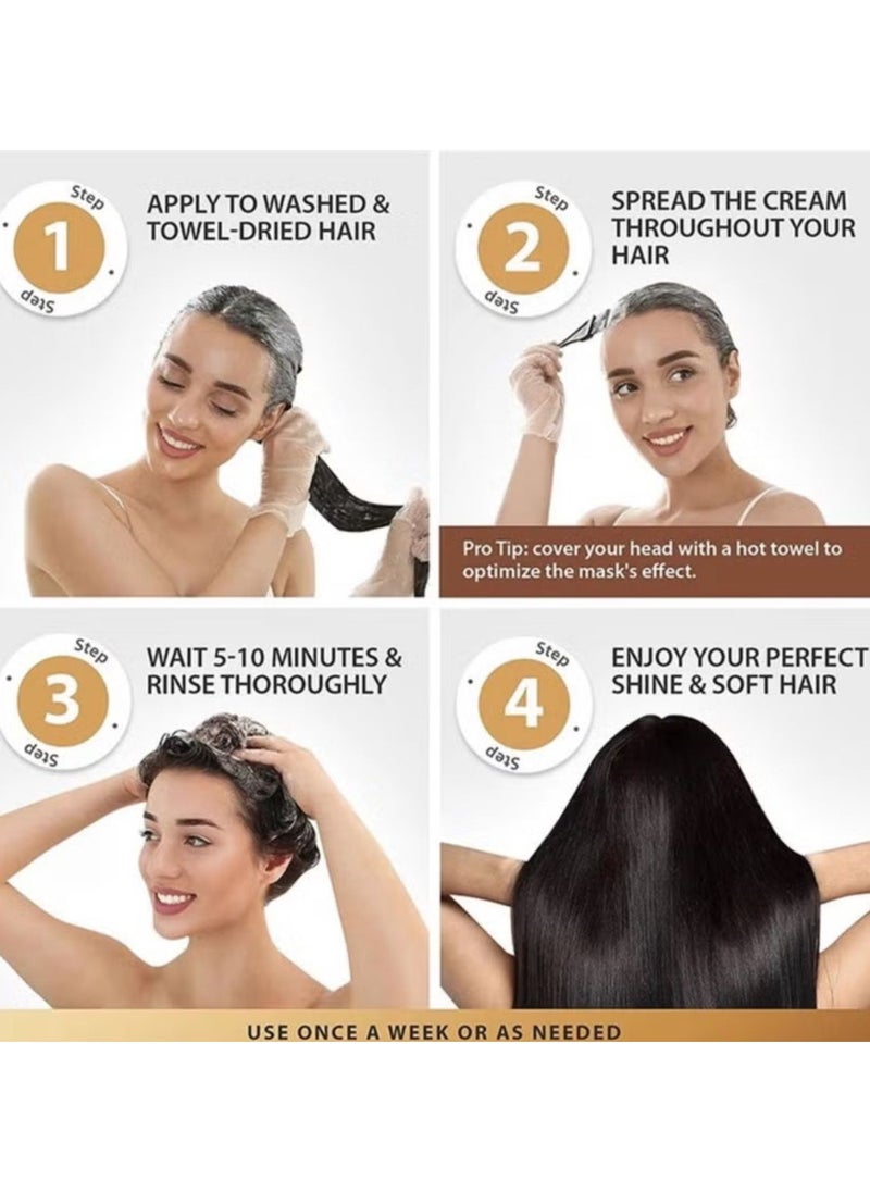 Karseell - Karseell Collagen Hair Treatment Deep Repair Conditioning Argan Oil Collagen Hair Mask Essence for Dry Damaged Hair All Hair Types 500ml - Image 1