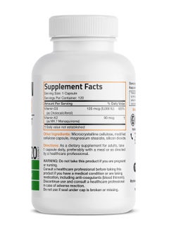 Bronson Vitamin K2 Mk7 With D3 Supplement Vitamin D And K Complex Premium Non Gmo 120 Capsules  - Image 2