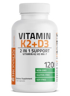 Bronson Vitamin K2 Mk7 With D3 Supplement Vitamin D And K Complex Premium Non Gmo 120 Capsules  - Image 3