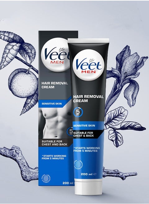 Men Intimate Hair Removal Kit, with Hair Removal Cream and Aftercare Balm, ​ (Suitable for sensitive areas, underarm, chest and body)