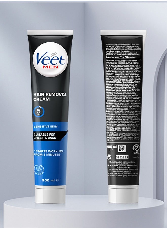 Veet - Men Intimate Hair Removal Kit, with Hair Removal Cream and Aftercare Balm, ​ (Suitable for sensitive areas, underarm, chest and body) - Image 1