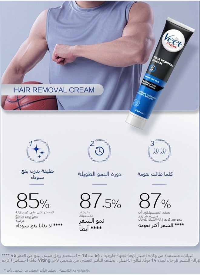 Veet - Men Intimate Hair Removal Kit, with Hair Removal Cream and Aftercare Balm, ​ (Suitable for sensitive areas, underarm, chest and body) - Image 1