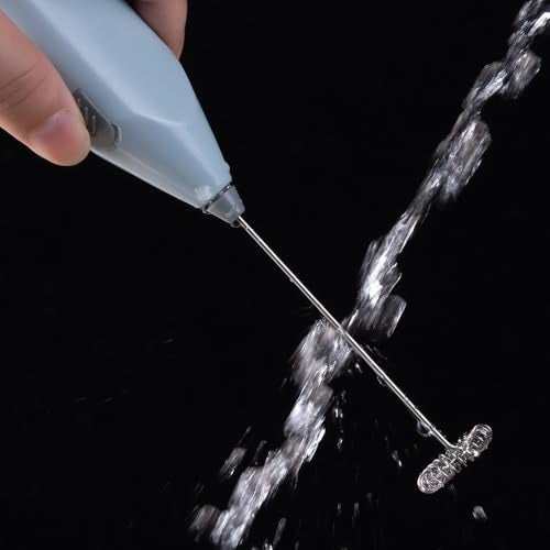 Bonsenkitchen Portable Handheld Milk Frother - Electric Coffee Frother for Lattes, Cappuccinos, Hot and Cold Drinks - Battery Operated with Stainless Steel Whisk - Easy to Use and Clean(Gray) - Image 3