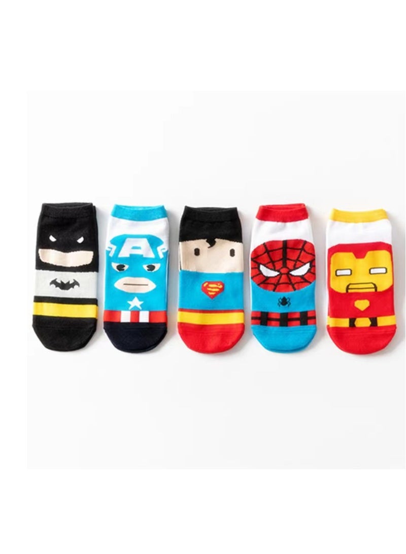 Avengers Superhero Cosplay Socks Cartoon Cosplay 5pcs/Set Boys Socks - Image 1