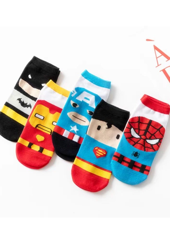 Avengers Superhero Cosplay Socks Cartoon Cosplay 5pcs/Set Boys Socks - Image 2