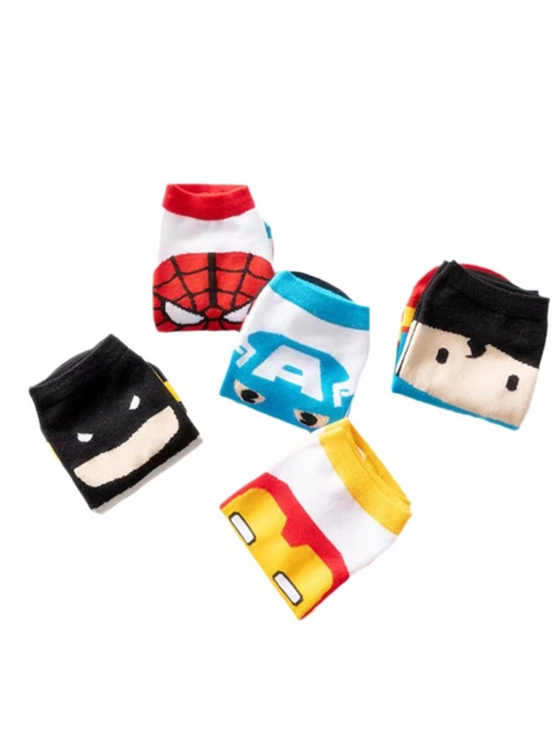 Avengers Superhero Cosplay Socks Cartoon Cosplay 5pcs/Set Boys Socks - Image 4