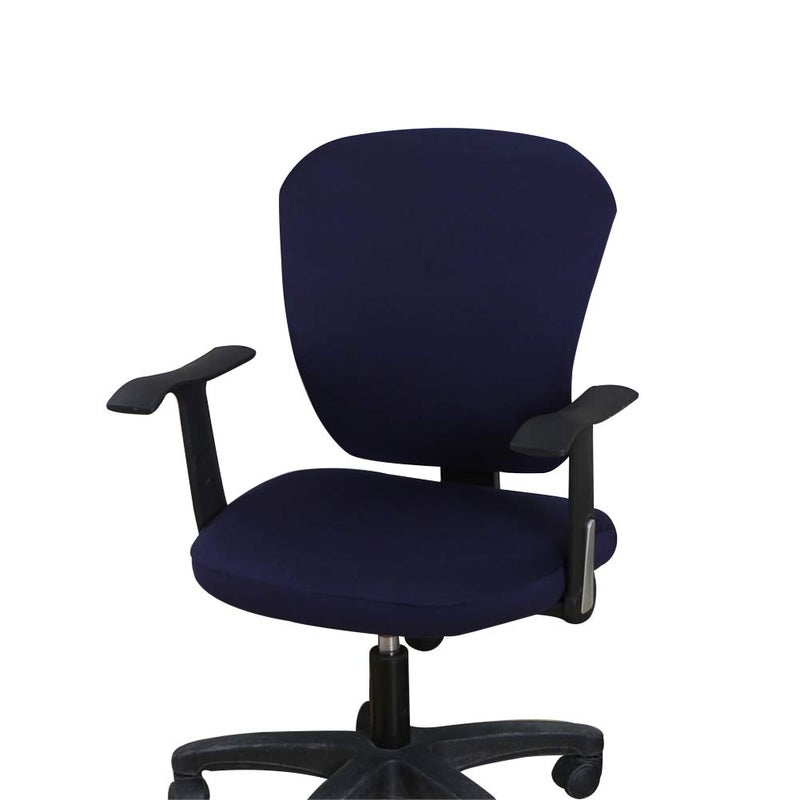 Jinzio Computer Office Chair Cover Split Protective Stretchable Cloth Polyester Universal Desk Task Chair Chair Covers Stretch Rotating Chair Slipcover Navy