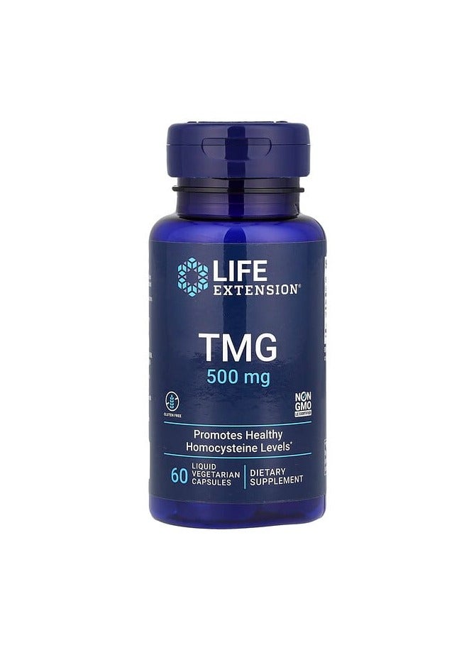 TMG, 500 mg, 60 Liquid Vegetarian Capsules