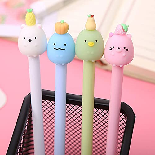 KRIZJUES 12 Pcs Kawaii Cute Gel Ink Pens, Suitable for Writing, Gifts for Children and Teachers, Black Refill 0.5mm - Image 1