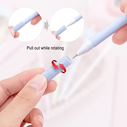 KRIZJUES 12 Pcs Kawaii Cute Gel Ink Pens, Suitable for Writing, Gifts for Children and Teachers, Black Refill 0.5mm - Image 2