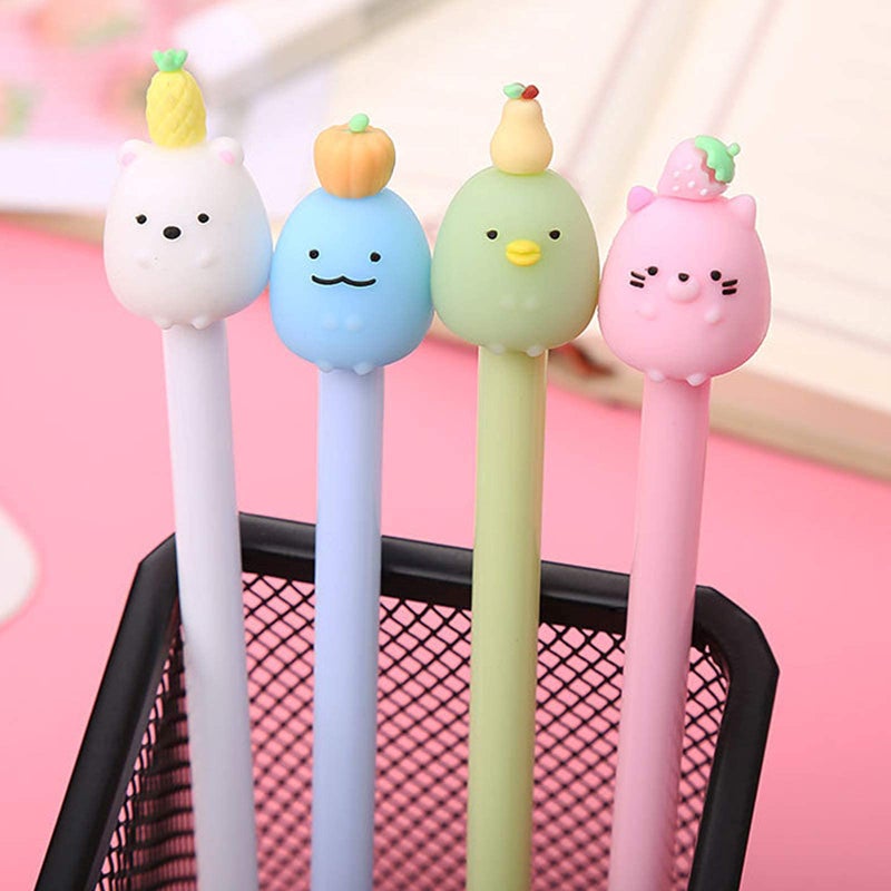 KRIZJUES 12 Pcs Kawaii Cute Gel Ink Pens, Suitable for Writing, Gifts for Children and Teachers, Black Refill 0.5mm - Image 3