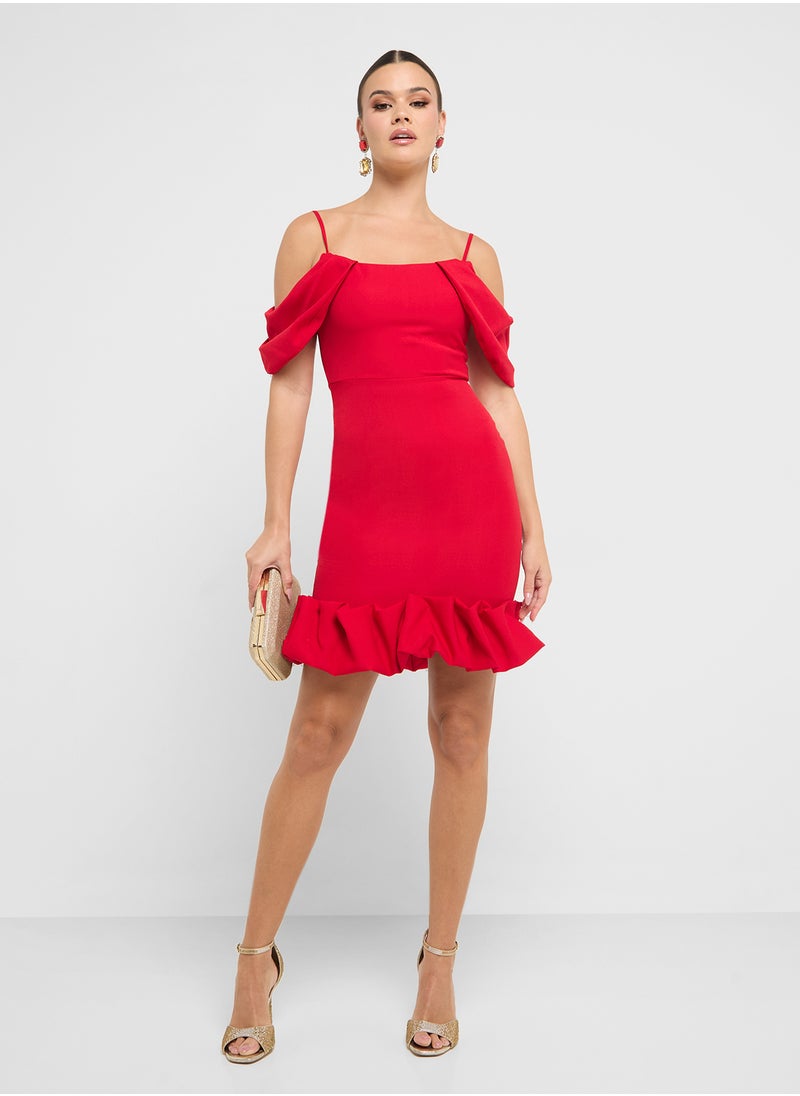 Ella Limited Edition Red Ruffle Mini Dress  - Image 4