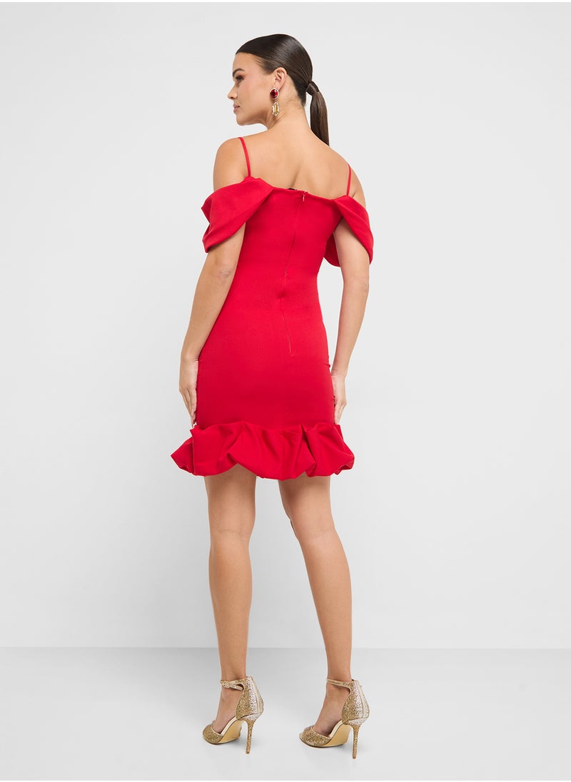 Ella Limited Edition Red Ruffle Mini Dress  - Image 2