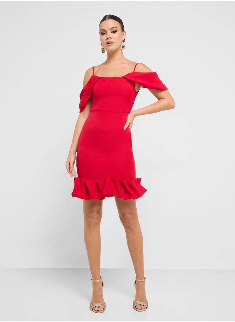 Ella Limited Edition Red Ruffle Mini Dress  - Image 1