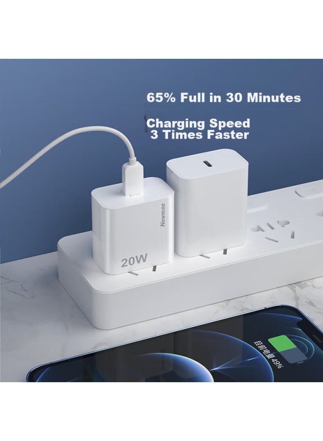 Newmine Apple Charger, Iphone 16 Charging Head, Pd20w Fast Charging, Compatible With Apple 15/14/13/ipad Tablets, Type-c Port Plug - Image 3
