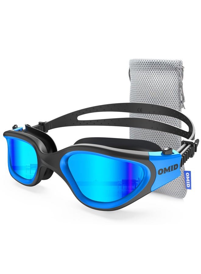 OMID Swim Goggles, Comfortable Polarized Swimming Goggles, Anti-Fog Leak Proof UV Protection Crystal Clear Vision Triathlon Swim Goggles with Protective Bag for Men Women Adult Youth Teens - Image 1