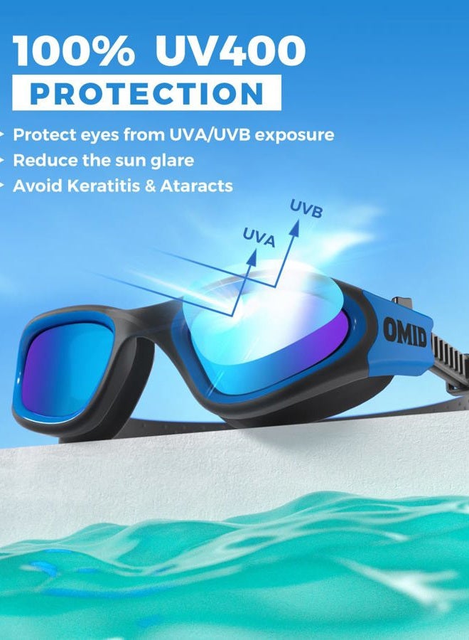 OMID Swim Goggles, Comfortable Polarized Swimming Goggles, Anti-Fog Leak Proof UV Protection Crystal Clear Vision Triathlon Swim Goggles with Protective Bag for Men Women Adult Youth Teens - Image 4