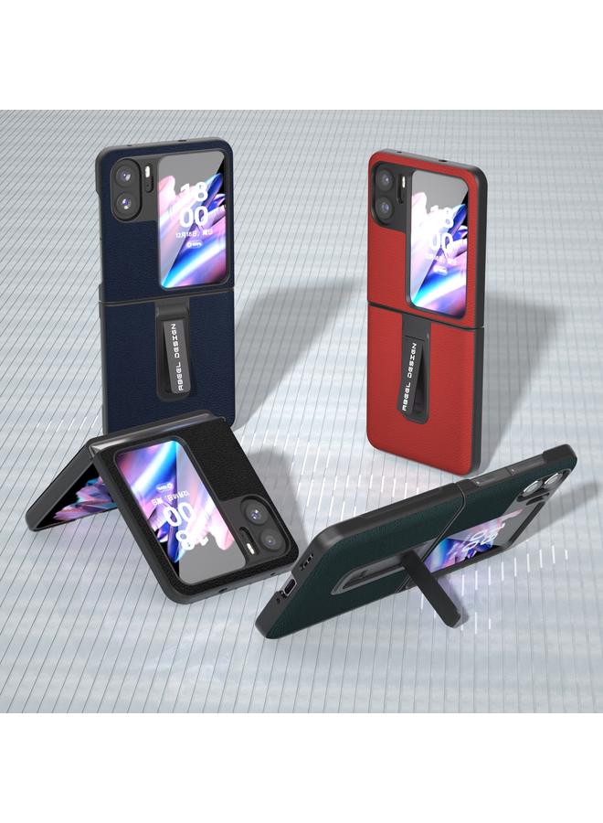 اس-توب جراب قابل للطي لهاتف OPPO Find N2 من ABEEL مصنوع من الجلد الطبيعي مع حامل من سلسلة Luolai - Image 5