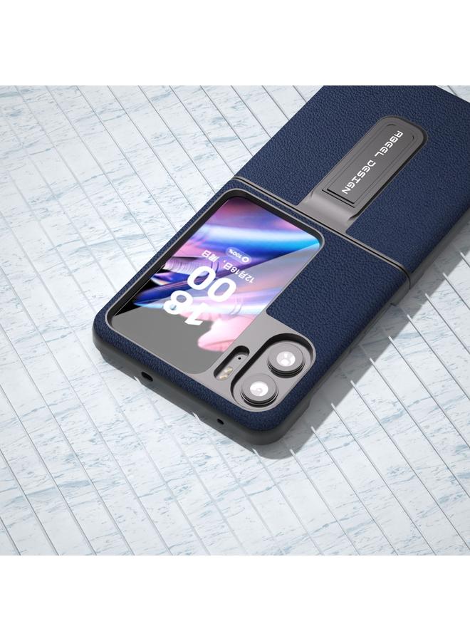 اس-توب جراب قابل للطي لهاتف OPPO Find N2 من ABEEL مصنوع من الجلد الطبيعي مع حامل من سلسلة Luolai - Image 4