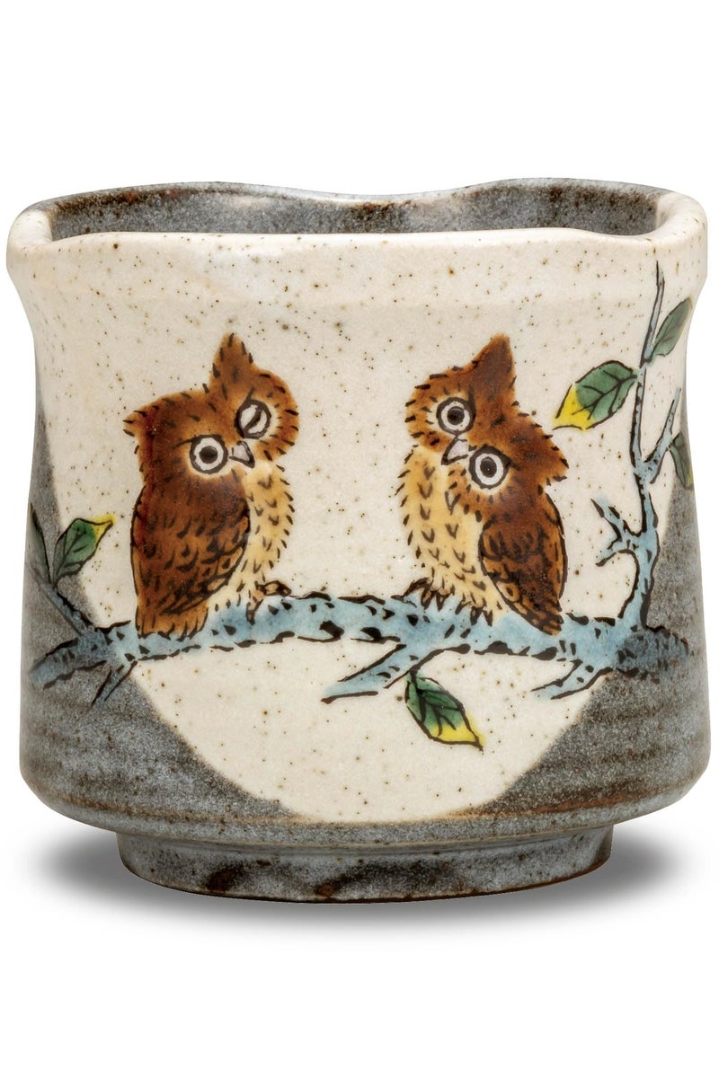 Kutani Japanese Yunomi Tea Cup Owl KUTANI YAKIware