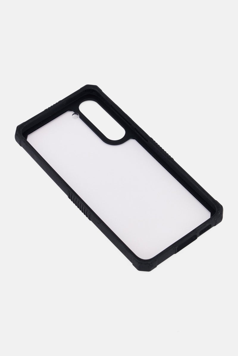 LEVELO Samsung S23 Plus Clara Hybrid Clear Phone Case, Black - Image 2