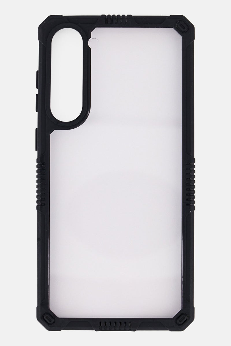 LEVELO Samsung S23 Plus Clara Hybrid Clear Phone Case, Black - Image 1