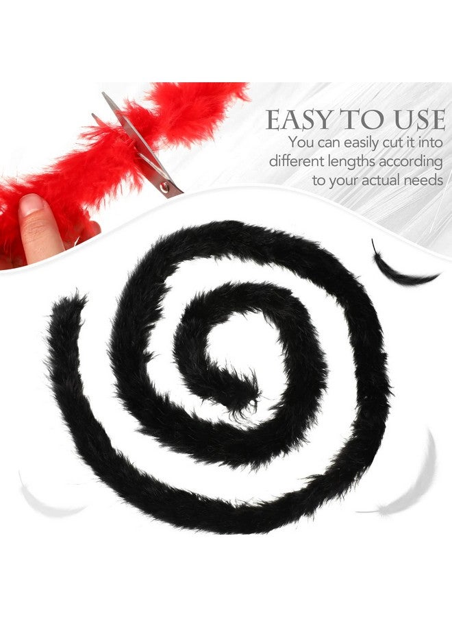 چوينت 12 قطعة من ريش البواء الملون من ريش المارابو لعيد الميلاد وشاح أبيض من الريش الكبير للحفلات ريش البواء قوس قزح أرجواني فاتح ساخن ريش البواء الأبيض ريش المارابو الأسود، 6.6 قدم (لون غامق) - Image 4