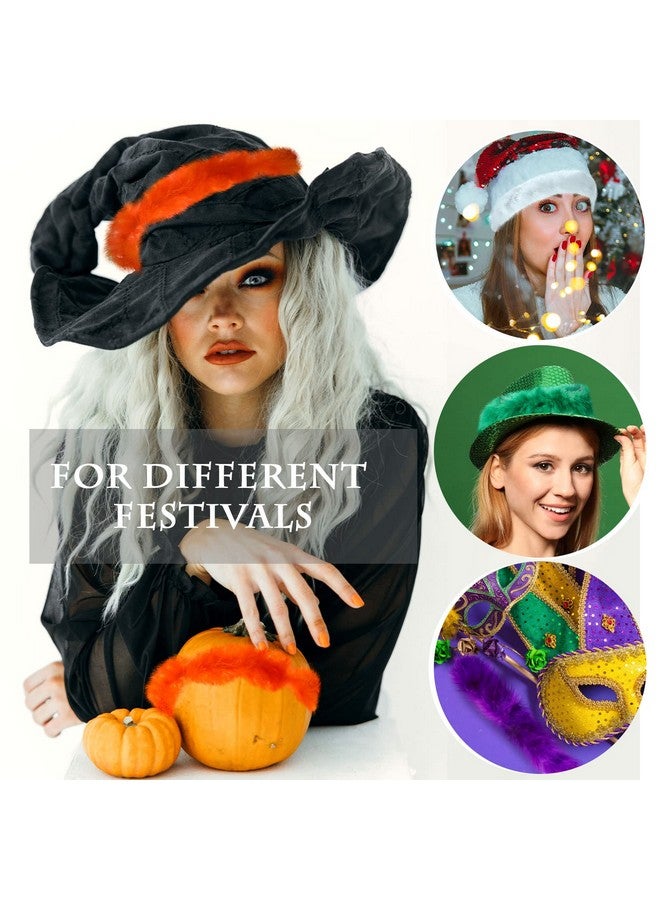 چوينت 12 قطعة من ريش البواء الملون من ريش المارابو لعيد الميلاد وشاح أبيض من الريش الكبير للحفلات ريش البواء قوس قزح أرجواني فاتح ساخن ريش البواء الأبيض ريش المارابو الأسود، 6.6 قدم (لون غامق) - Image 5