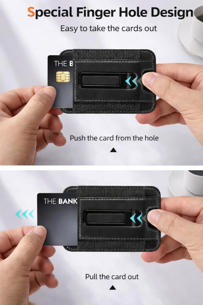 Mizi Magnetic Wallet for iPhone (2025 Upgraded) – 5-Card Holder, RFID Blocking, 3,200g Magnetic Strength, Slim Vegan Leather – Compatible with iPhone 16/15/14/13/12 Series (Not for Mini) – Black - Image 4