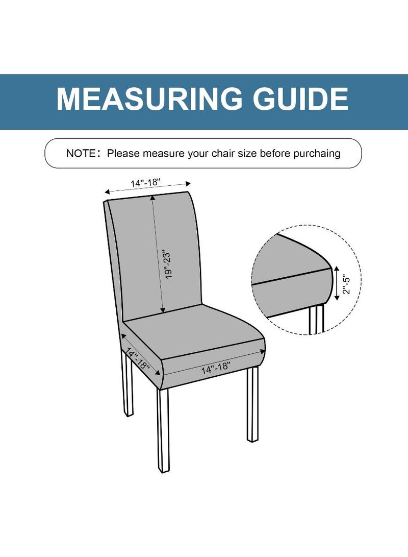 Y&D Chair Covers for Dining Room  Solid Stretch Covers Washable Kitchen Slip Jacquard Parson   Chairs Seat Slipcover - Image 2