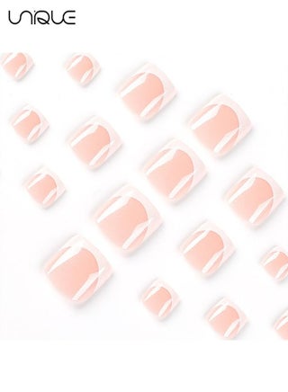 24Pcs Fake Nails - French foot Nails - White Foot Armor - Fake Nail Patch - view 3