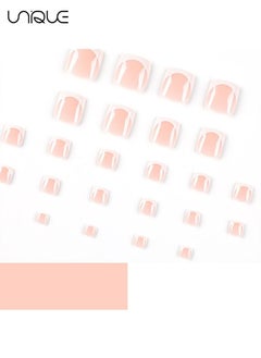 Unique 24Pcs Fake Nails - French foot Nails - White Foot Armor - Fake Nail Patch  - Image 4