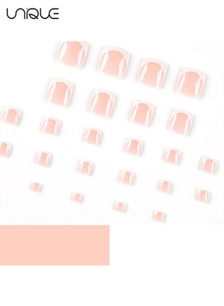 24Pcs Fake Nails - French foot Nails - White Foot Armor - Fake Nail Patch - view 4