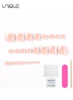 Unique 24Pcs Fake Nails - French foot Nails - White Foot Armor - Fake Nail Patch  - Image 5