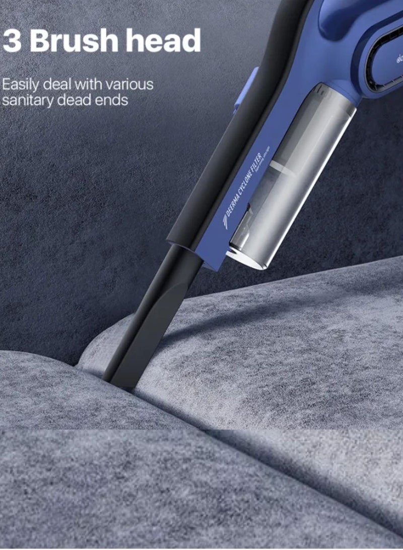 Deerma Portable 2-In-1 Handheld Vacuum Cleaner HEPA Filter15Kpa Strong Suction Vacuum 0.8 L 600 W DX810 Blue - Image 3