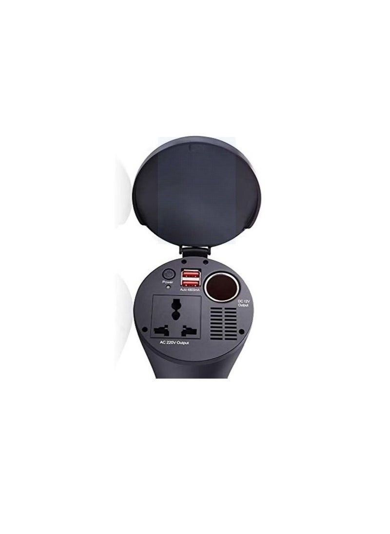 Generic - Car Power Inverter, Cup-shaped 150W Converter, DC 12V to AC 220V/110V with Dual USB Ports - Image 1