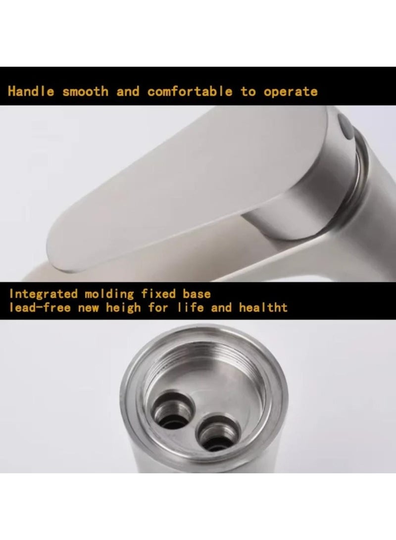 Wash Basin Mixer Faucet,Bathroom Basin Faucet,Water Mixer Kitchen Hot and Cold Water, Single Tap for Sink, Bathroom Sink Faucets with Included Hoses - Image 5