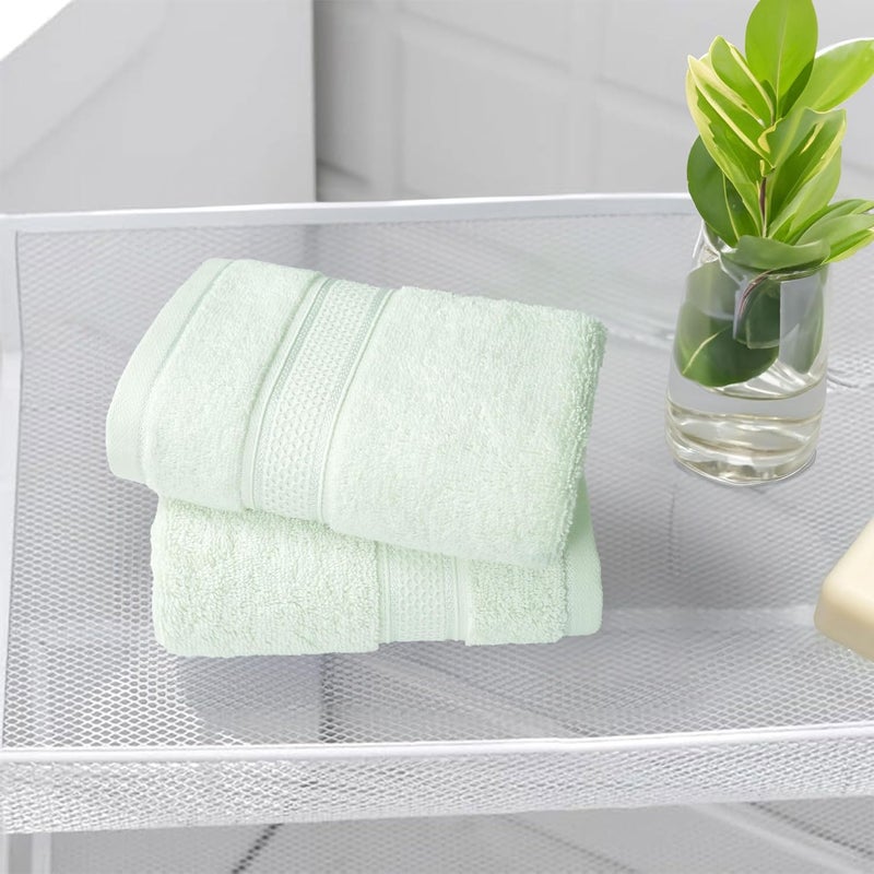 MYTRIDENT Trident Towels for Hand, Indulgence Collection, 100% Cotton Towels for Men/Women, Premium Hand Towel Set, 600 GSM, 2 Pc Hand Towel, 40 cm x 60 cm - Fair Jade - Image 2