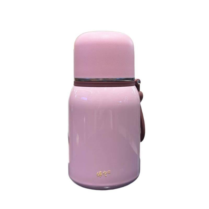 420 ml Stainless Steel Water Bottle Kids with Sipper Lid in Pink - Image 1