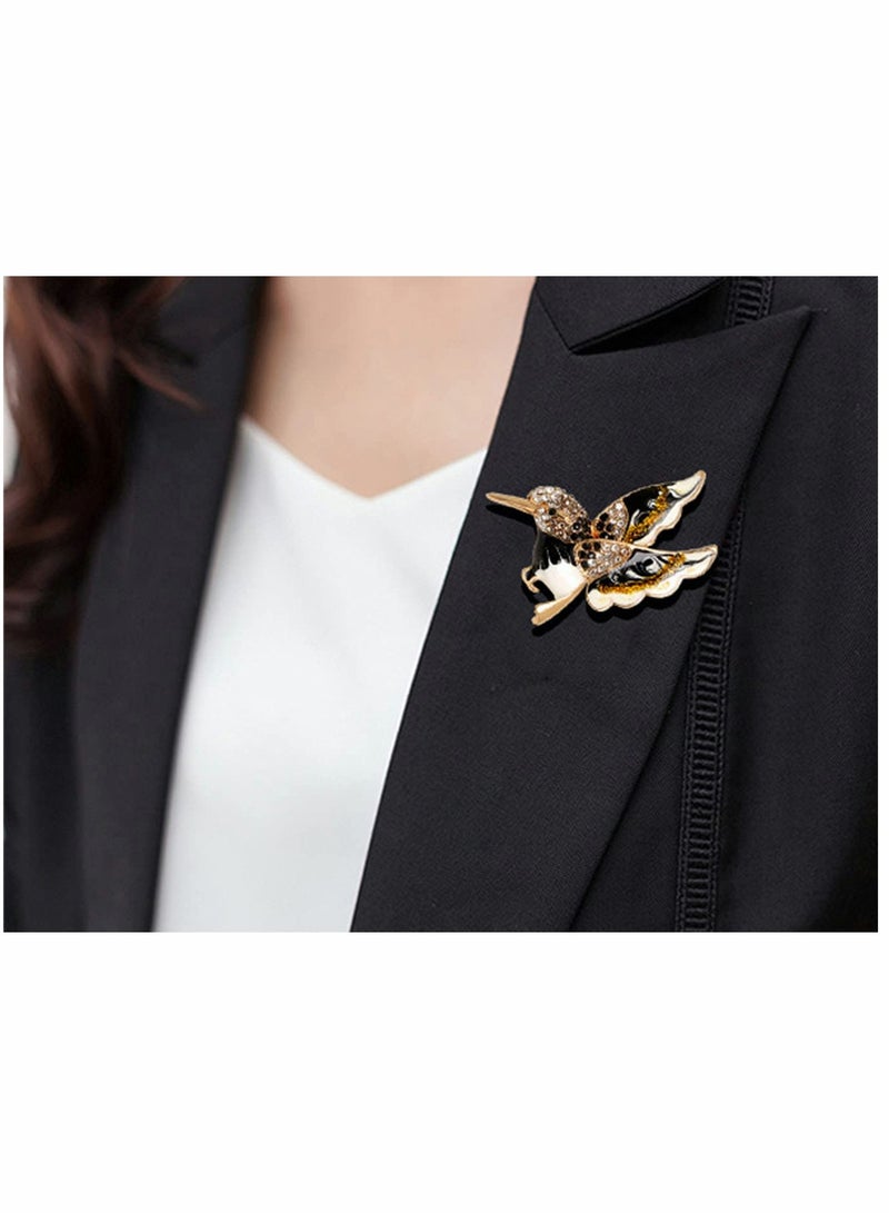 SYOSI Brooch, Lapel Brooch, Rhinestone Hummingbird, Handmade Enamel Pins Cute Hummingbird Brooch, Premium Badge, Costume Hat Bag Decoration Accessories for Women Girls 3 Pcs - Image 3